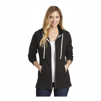 DT456 - Womens French Terry Full-Zip Hoodie - Black