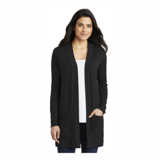 LK5434 - Ladies Concept Long Pocket Cardigan - Black