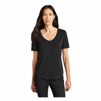 MM1017 - Mercer&Mettle Womans Stretch Jersey Relaxed Scoop - Black